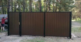 Купить распашные ворота из профнастила Спасск-Дальний, цена от 2723 руб.